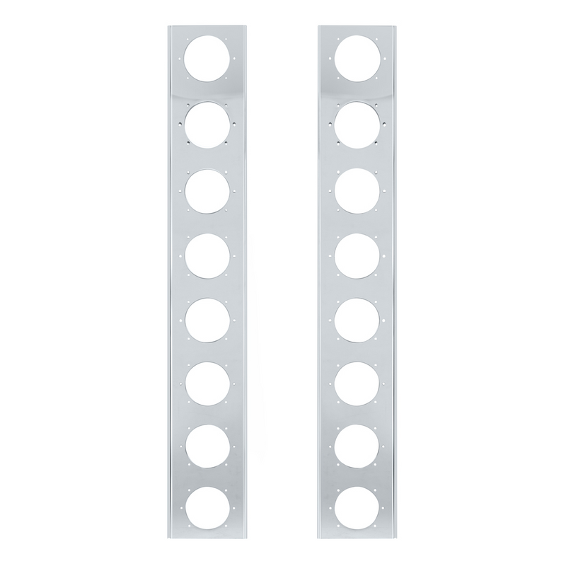 Peterbilt Stainless Front Air Cleaner Bracket Only 16 Light Cutouts (Pair) 30072