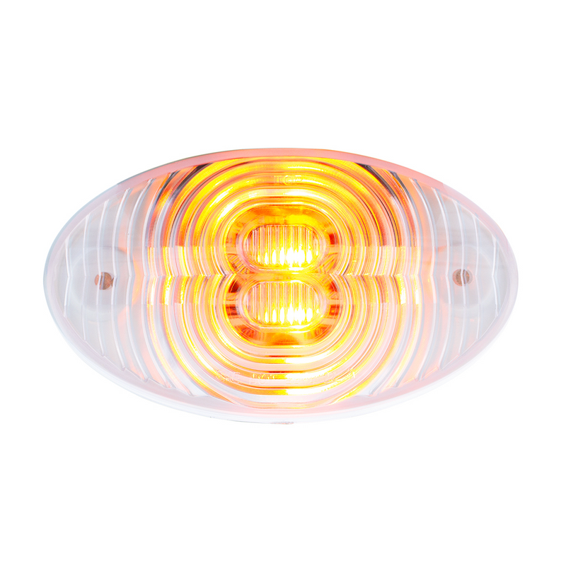 United Pacific 4 LED Fender Turn Signal Light For Freightliner M2-Amber LED/Clear Lens 30135