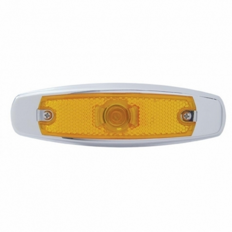 United Pacific Single Halogen Bulb Light (Clearance/Marker) With SS Bezel Amber Lens 30294