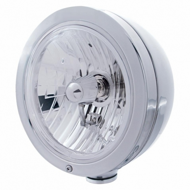United Pacific Stainless Steel "Bullet" Classic Headlight Crystal H4 Bulb 30426