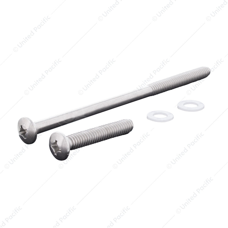 United Pacific Stainless 1 Long & 1 Short Bus Light Mounting Screws 30500-2