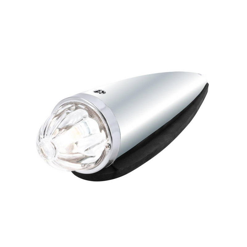 United Pacific Chrome Die Cast Torpedo Cab Light With Watermelon Glass Lens & 1156 Bulb Clear 30553