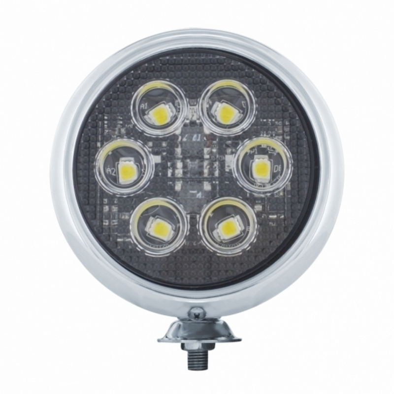 United Pacific 6 High Power LED 5" Round Work Light With Chrome Housing 30640