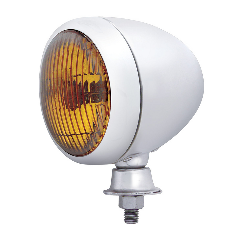 United Pacific Chrome Teardrop Spot Light With Amber Lens 30649