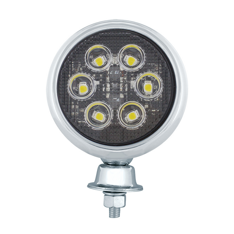 United Pacific 6 High Power LED Round Work Light With Teardrop Style Chrome Housing 30659