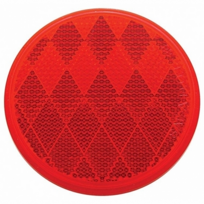 United Pacific 3-3/16" Round Quick Mount Reflector Red 30714
