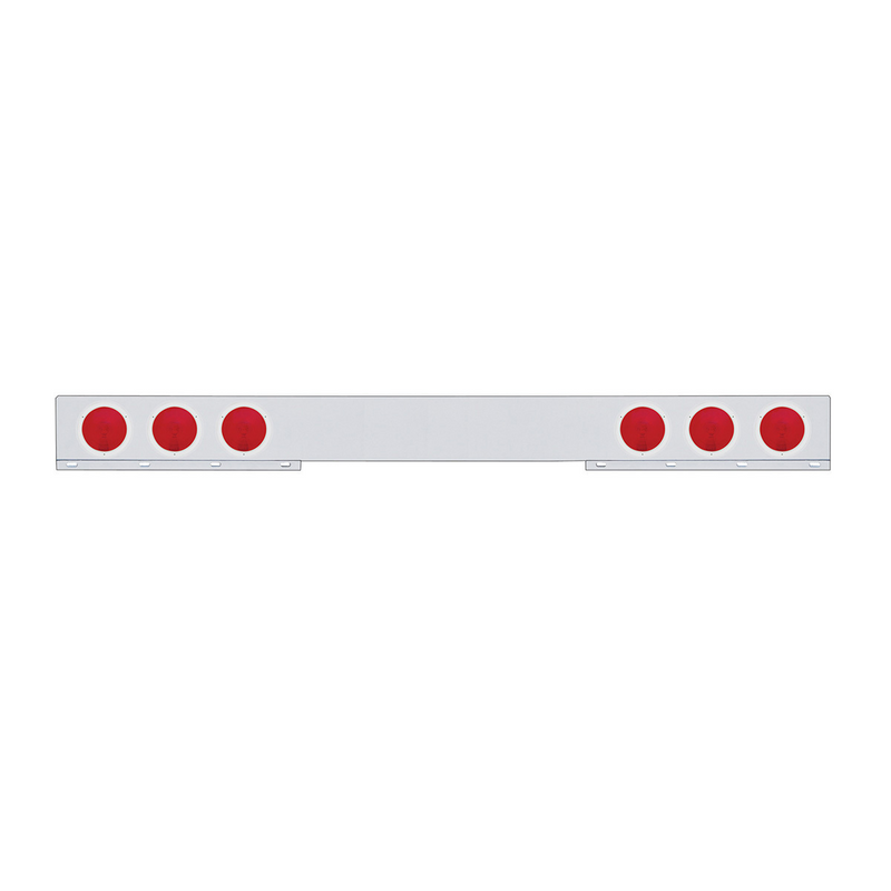 United Pacific Chrome Light Bar With Six 4" Lights & Stainless Steel Bezel 30739