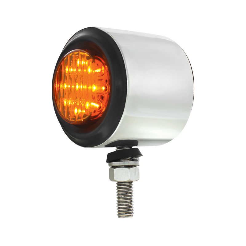 United Pacific SS 2" Double Face Light With 9 LED 2" Lights & Grommets Amber & Red LED/Amber & Red Lens 30927