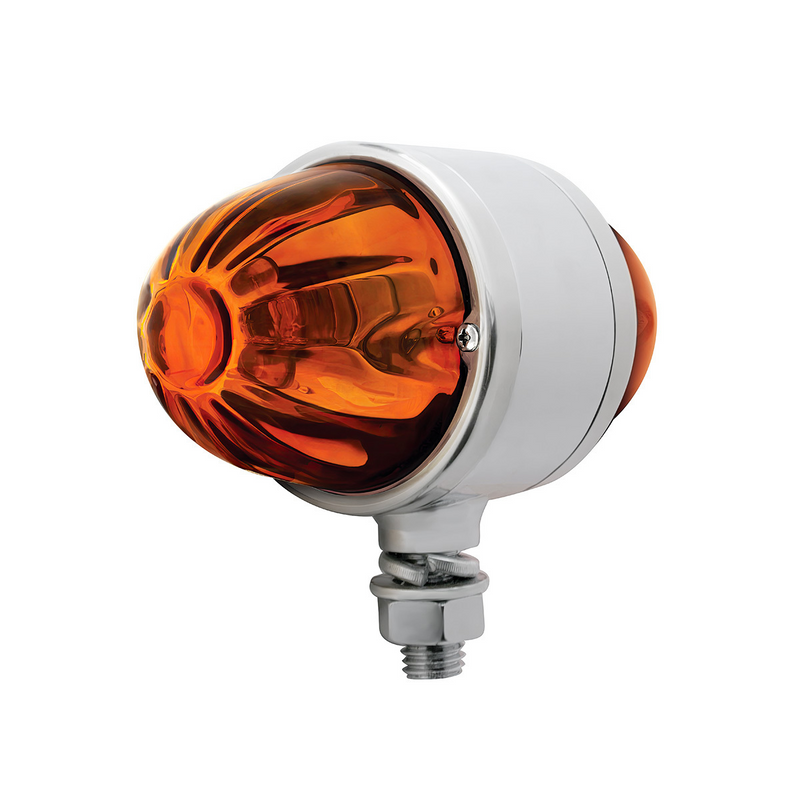 United Pacific Chrome Double Face Housing With 2 Watermelon Glass Lens Amber 30939