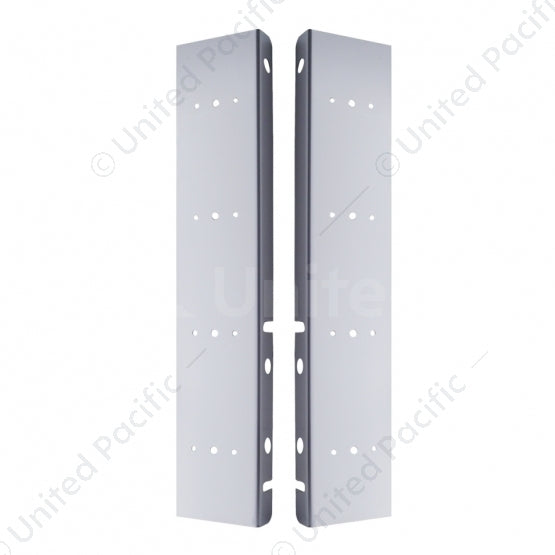 United Pacific Peterbilt Stainless Front Air Cleaner Brackets Only - 4 Light Cutouts Each (Pair) 30975-1