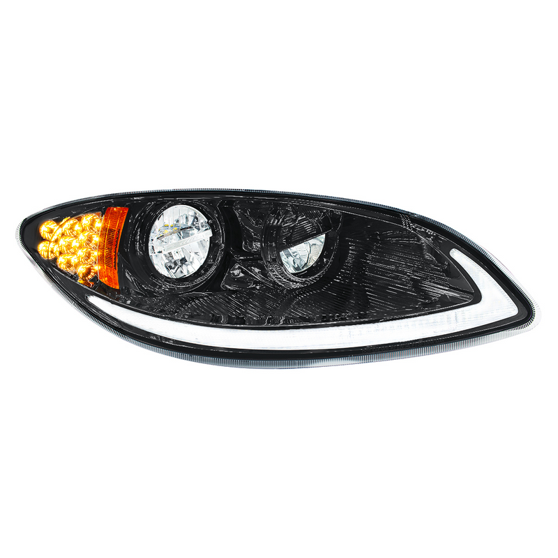 United Pacific Blackout LED Headlight With LED Light Bar & Turn Signal For 2006-2017 International Prostar-Passenger 31033
