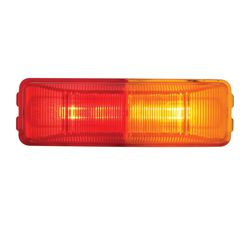 United Pacific Incandescent Rectangular Fender Mount Light (Clearance/Marker) Amber & Red Lens 31050