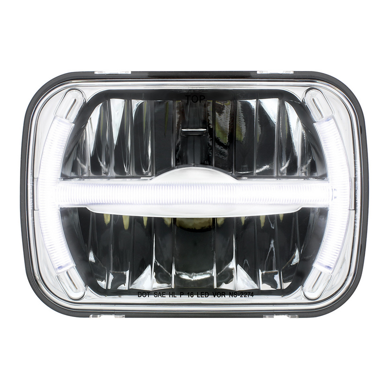 United Pacific ULTRALIT 7 LED 5" X 7" Rectangular Headlight With LED Light Bar 31120