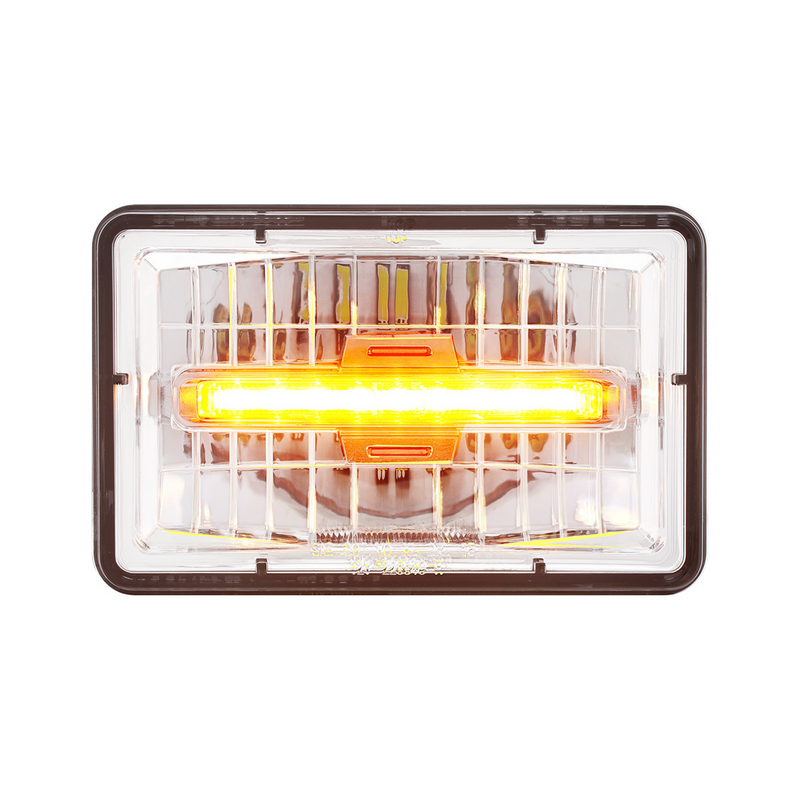 United Pacific ULTRALIT 4" X 6" Rectangular LED Headlight With Amber LED Position Light Low Beam 31150