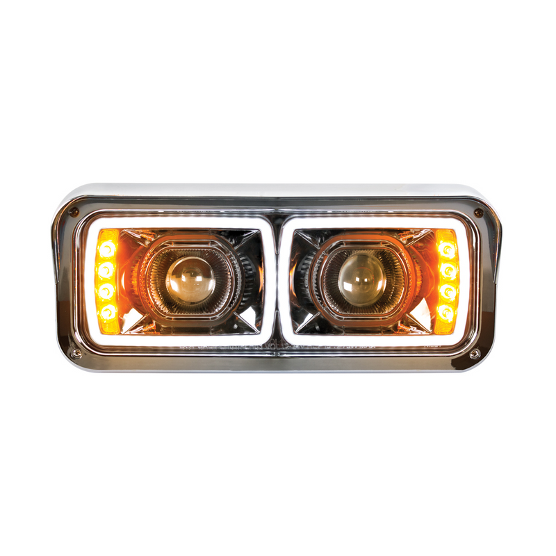 United Pacific High Power LED "Blackout" Projection Headlight With LED Turn Signal & Position Light Bar Passenger 31157
