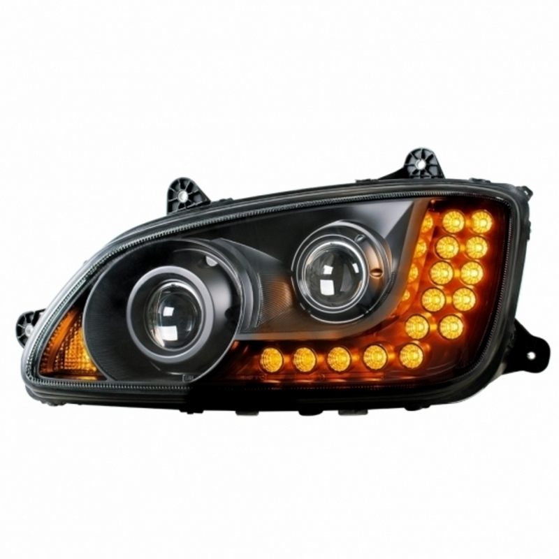 United Pacific Blackout Projection Headlight Assembly For 2008-2017 Kenworth T660 Driver 31160