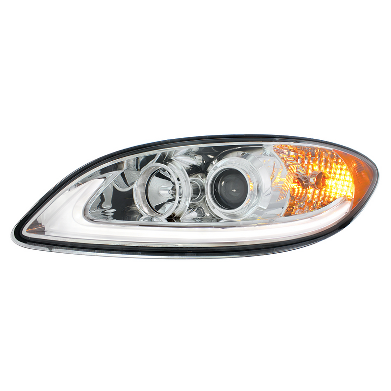 United Pacific Chrome Projection Headlight With LED Light Bar For 2006-2017 International Prostar Driver 31179