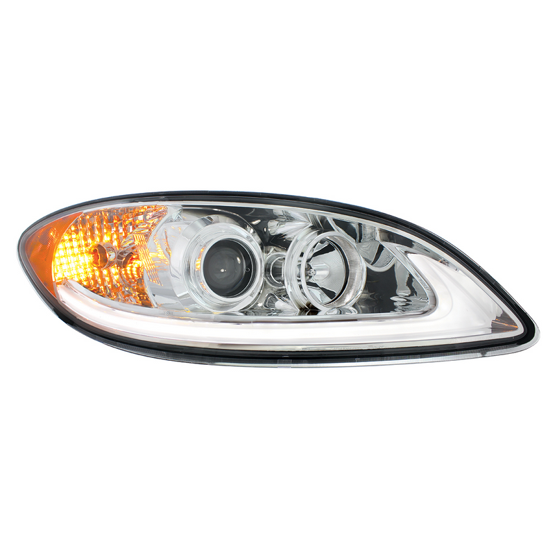United Pacific Chrome Projection Headlight With LED Light Bar For 2006-2017 International Prostar Passenger 31180