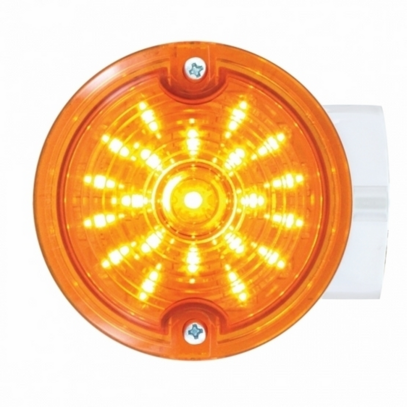 United Pacific 21 LED 3-1/4" Signal Light For Harley Motorcycle With Housing Amber LED/Amber Lens 31210