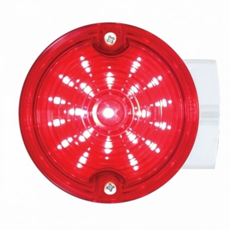 United Pacific 21 LED 3-1/4" Signal Light For Harley Motorcycle With Housing Red LED/Red Lens 31213
