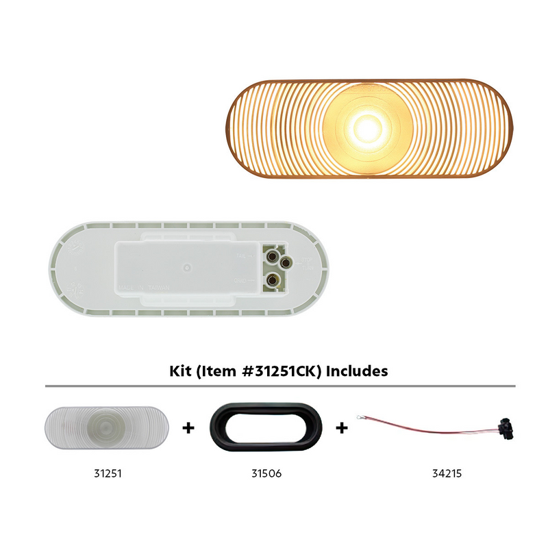 United Pacific 6" Oval Back-Up Light Kit 31251CK