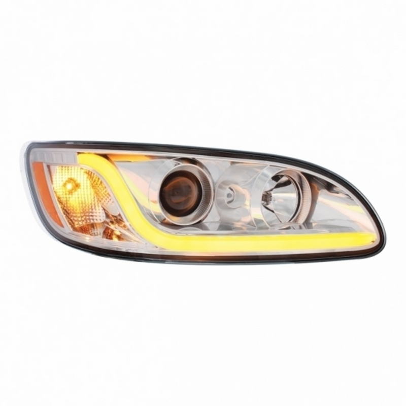 United Pacific Chrome Projection Headlight W/LED Dual Function Light Bar For PB 386 (2005-2015) & 387 (1999-2010) Passenger 31253