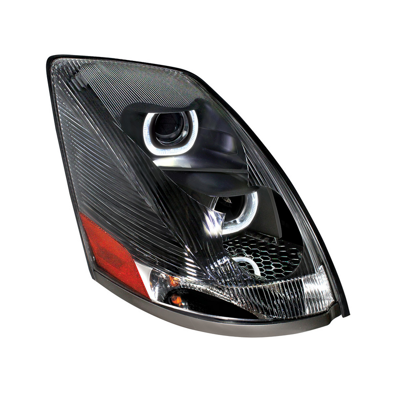 United Pacific Blackout Projection Headlight With White LED Light Bar For 2003-2017 Volvo VN/VNL Passenger 31269