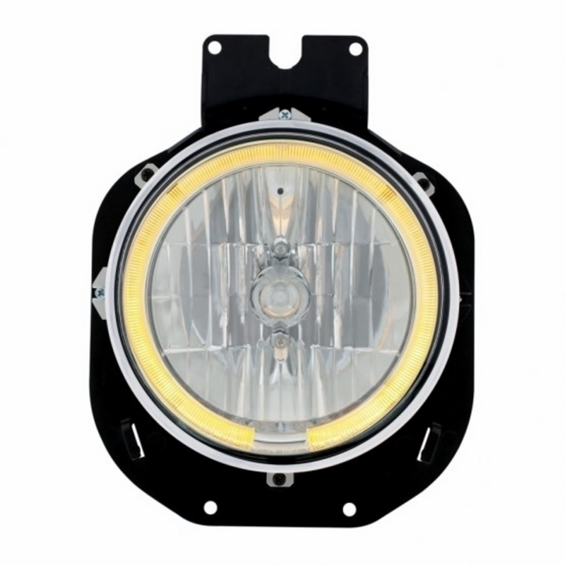 United Pacific Crystal Headlight With Amber LED Halo Ring For 1996-2005 Freightliner Century 31281
