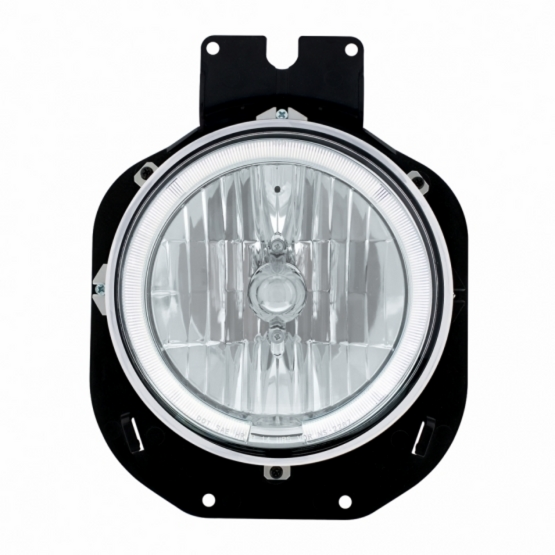 United Pacific Crystal Headlight With White LED Halo Ring For 1996-2005 Freightliner Century 31282