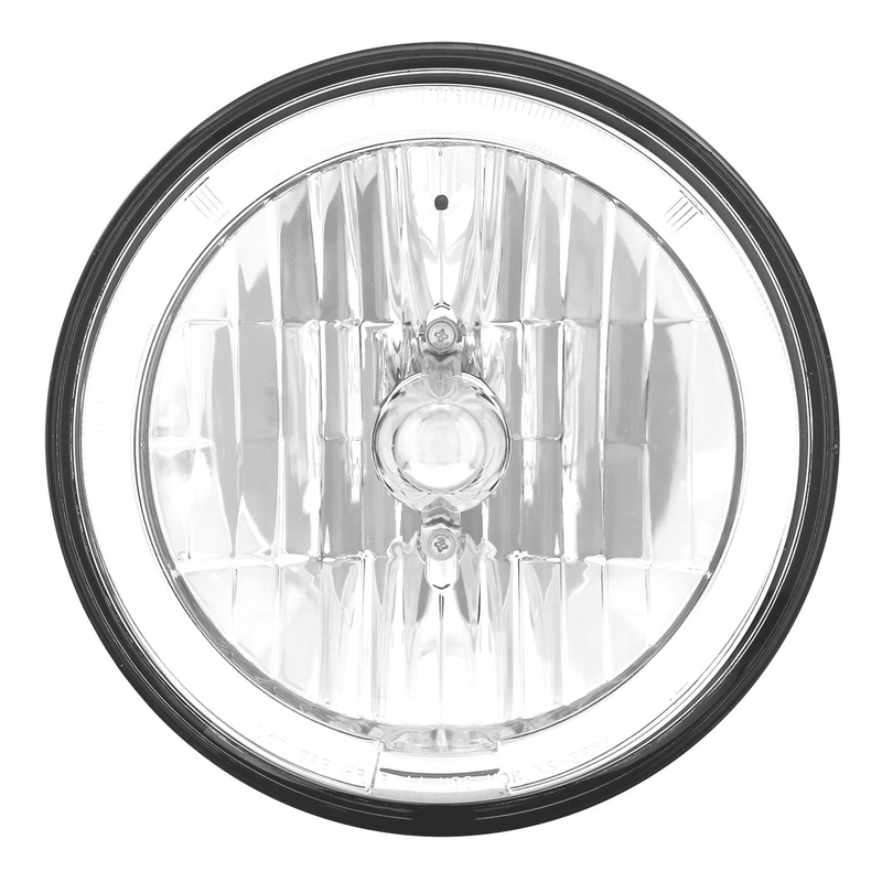 United Pacific 7" Crystal Headlight With White LED Halo Ring 31285