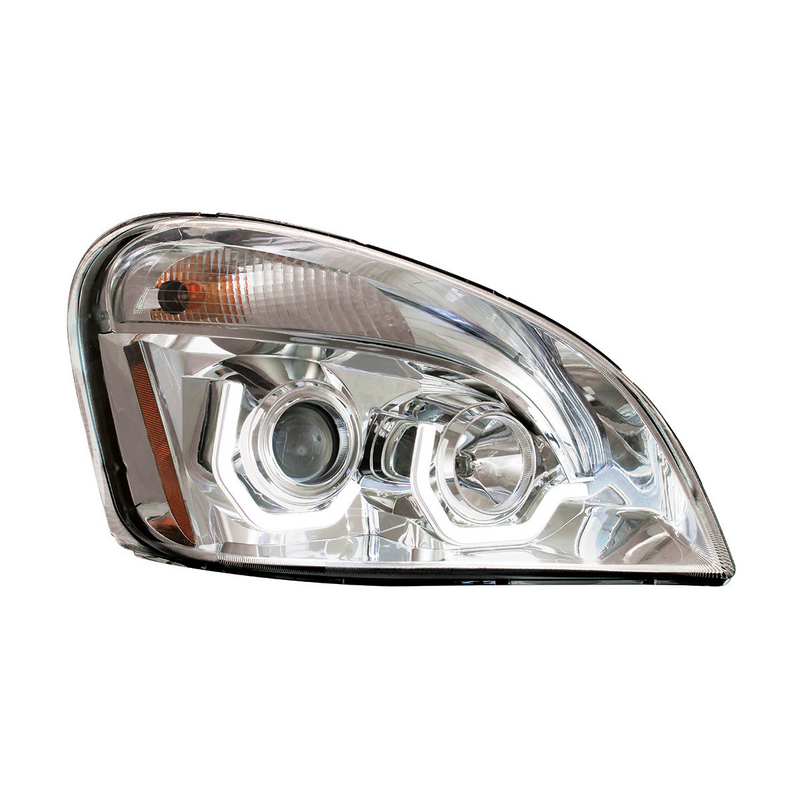 United Pacific Chrome Projection Headlight With White LED Position Light For 2008-2017 Freightliner Cascadia Passenger 31287