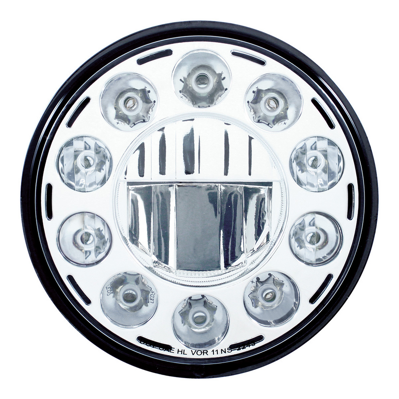 United Pacific ULTRALIT 11 High Power LED 7" Crystal Headlight Chrome 31355
