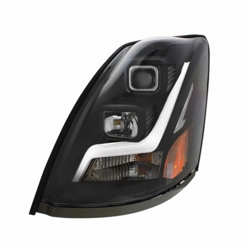 United Pacific Blackout Projection Headlight With LED Position Light Bar For 2003-2017 Volvo VN/VNL Driver 31447