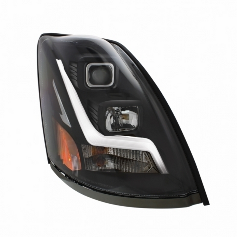 United Pacific Blackout Projection Headlight With LED Position Light Bar For 2003-2017 Volvo VN/VNL Passenger 31448