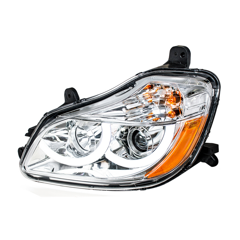 United Pacific Chrome Projection Headlight With LED Position Light For 2013-2021 Kenworth T680 Driver 31454