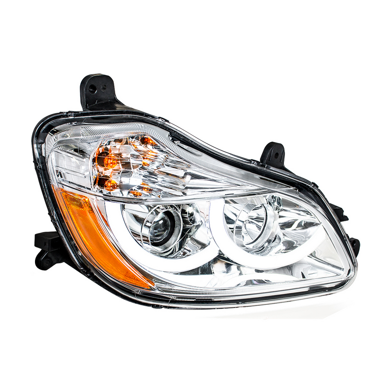 United Pacific Chrome Projection Headlight With LED Position Light For 2013-2021 Kenworth T680 Passenger 31455