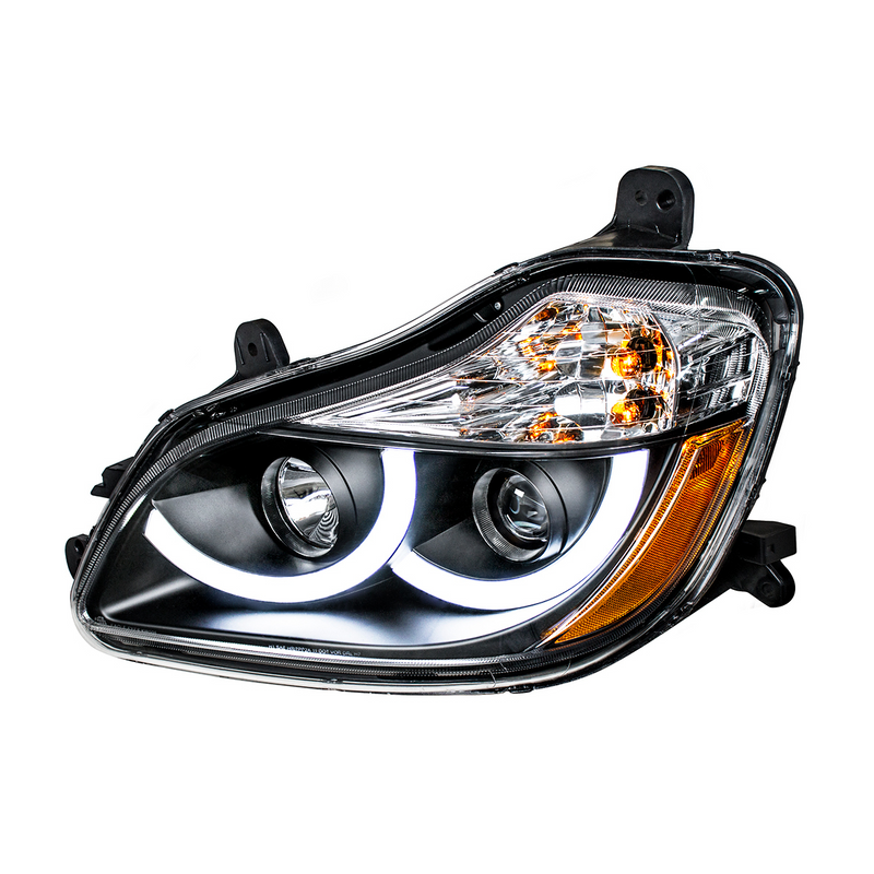 United Pacific Black Projection Headlight With LED Position Light For 2013-2021 Kenworth T680 Driver 31456