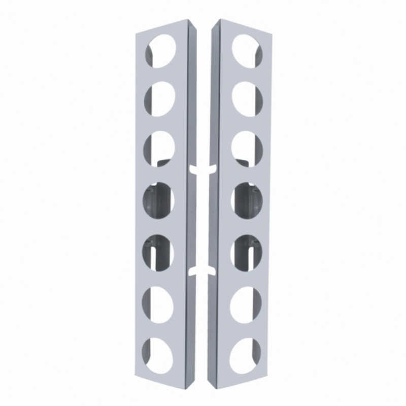Kenworth Stainless Front Air Cleaner Bracket Only 14 Light Cutouts (Pair) 31465