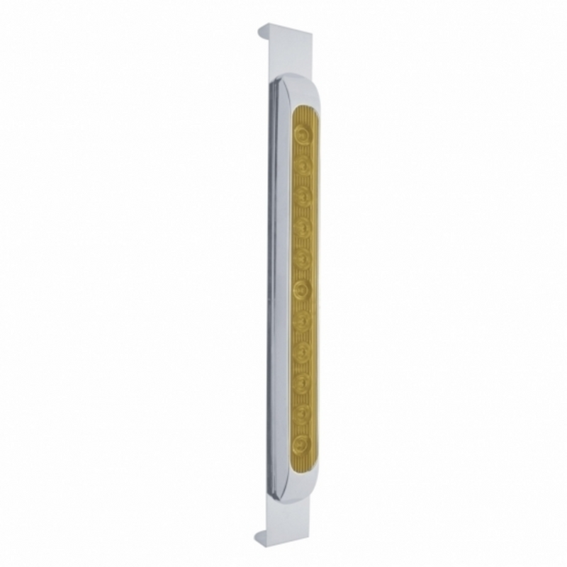 United Pacific Mirror Bracket With 11 LED 17" Light Bar & Bezel Amber LED/Amber Lens 31475