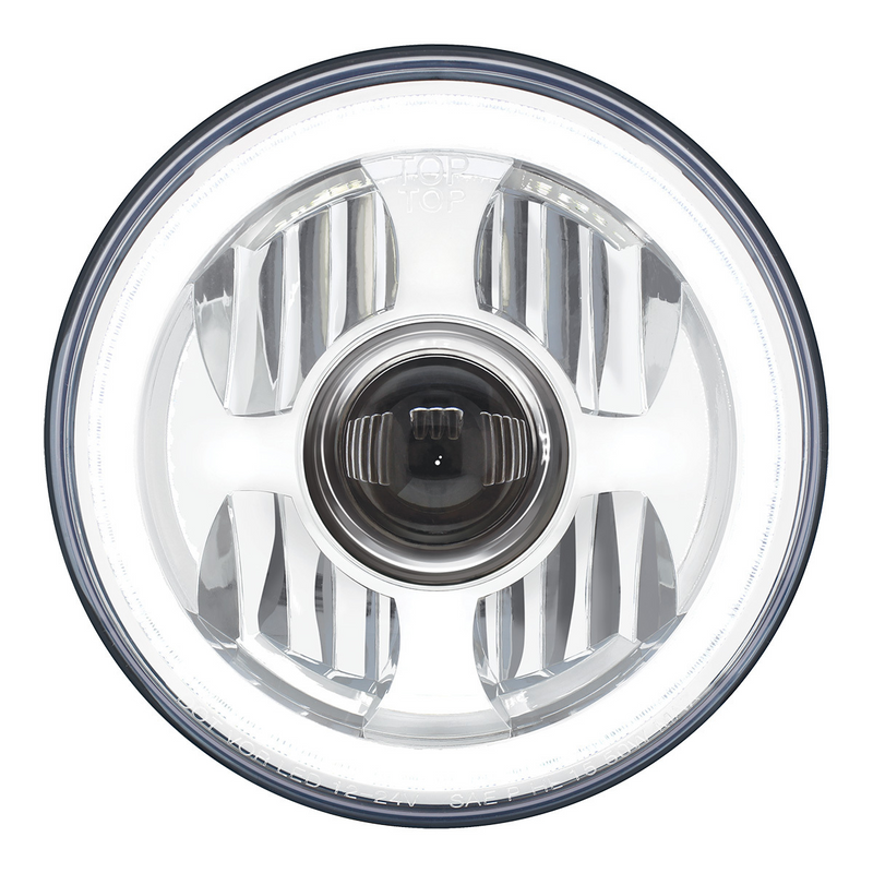 United Pacific ULTRALIT High Power LED 7" Projection Headlight With Dual Color LED Position Halo Ring 31496