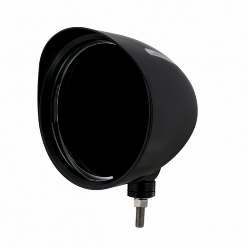 United Pacific Black "BILLET" Style Groove Headlight Housing With Visor 31498