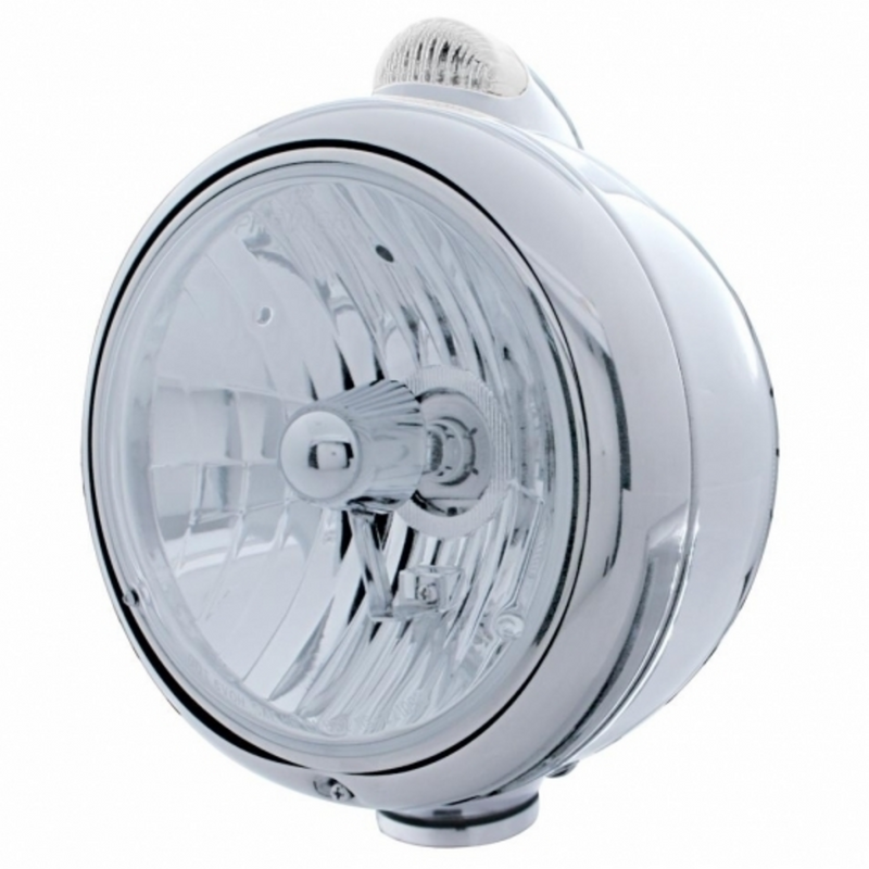 United Pacific Chrome Guide 682-C Style Headlight Crystal H4 & LED Signal Clear Lens 31547