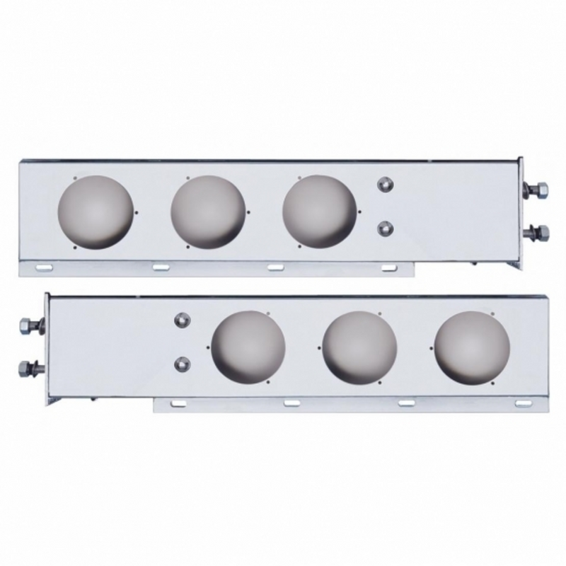 United Pacific 2.5" Bolt Pattern Chrome Spring Loaded Light Bar With 6X 4" Light Cutouts (Pair) 31615