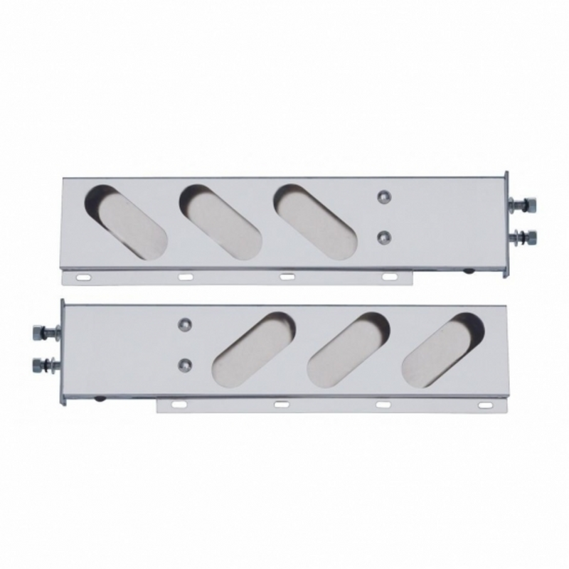 United Pacific 2.5" Bolt Pattern Chrome Spring Loaded Light Bar With 6X Oval Light Cutouts (Pair) 31620