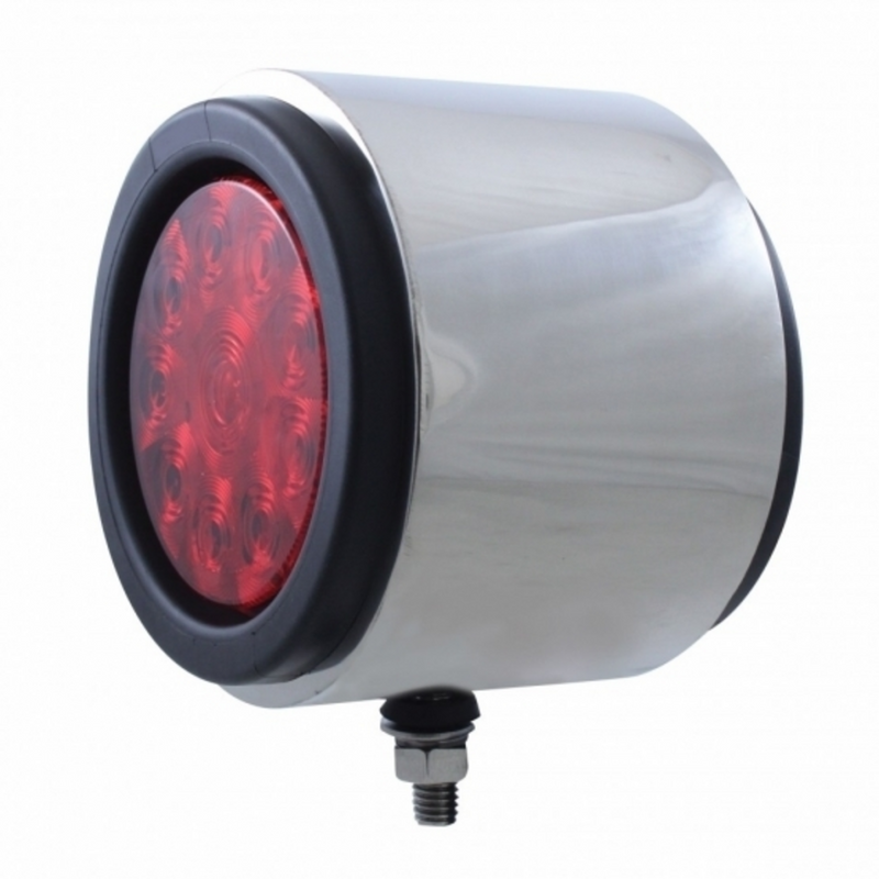 United Pacific SS Double Face Light With 10 LED 4" Lights With Grommet Amber & Red LED/Amber & Red Lens 31834