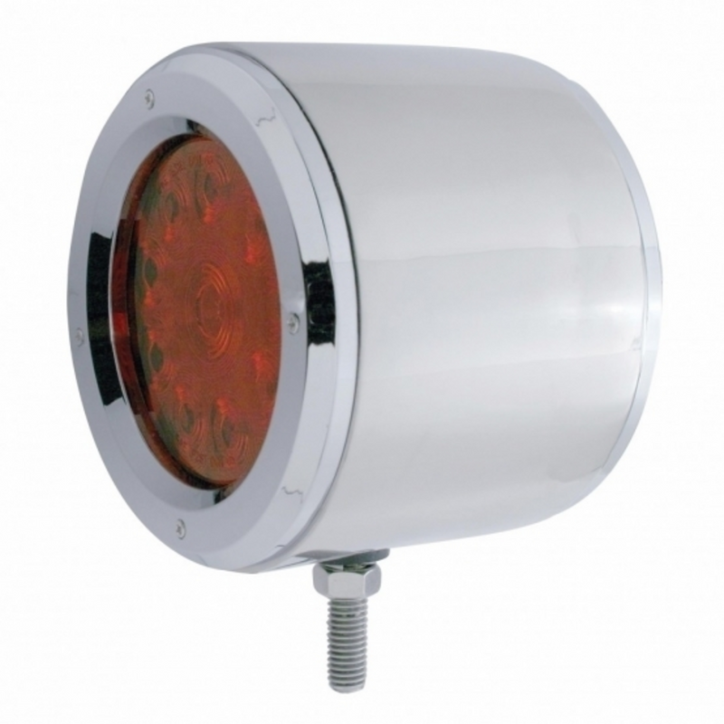 United Pacific SS Double Face Light With 10 LED 4" Lights With Bezels Amber & Red LED/Amber & Red Lens 31835
