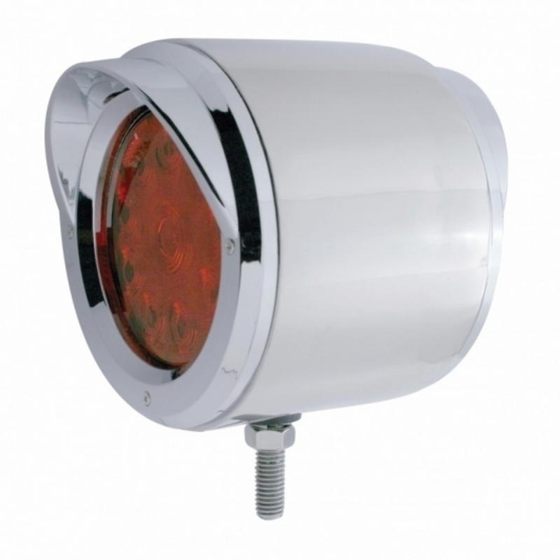 United Pacific SS Double Face Light With 10 LED 4" Lights With Visors Amber & Red LED/Amber & Red Lens 31836