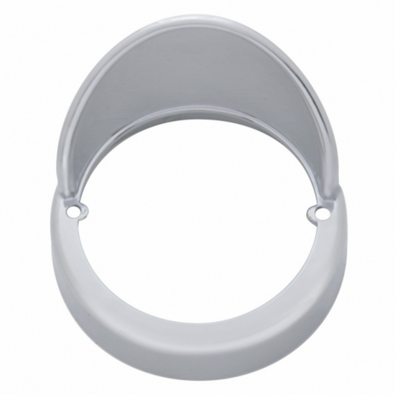 Chrome Plastic Cab Light Bezel With Visor For United Pacific Truck-Lite Style Cab Light 32119