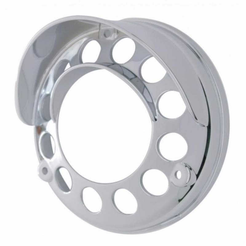 United Pacific Chrome Plastic Light Bezel With Visor For UP LED Double Face Turn Signal Light 32132