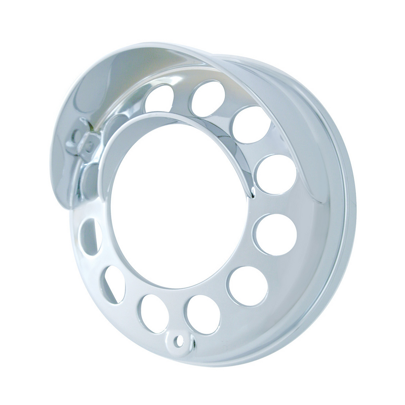 United Pacific Chrome Plastic Light Bezel With Up-Side Down Visor For UP LED Double Face Turn Signal Light 32133